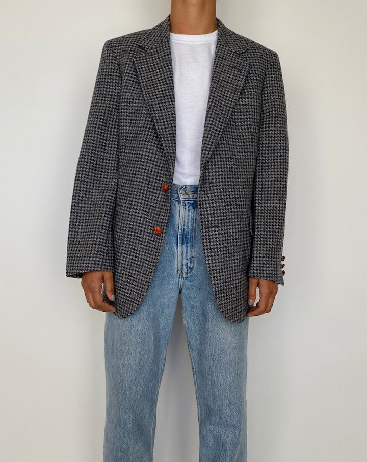 VINTAGE SINGLE BREASTED HOUNDSTOOTH BLAZER 1885