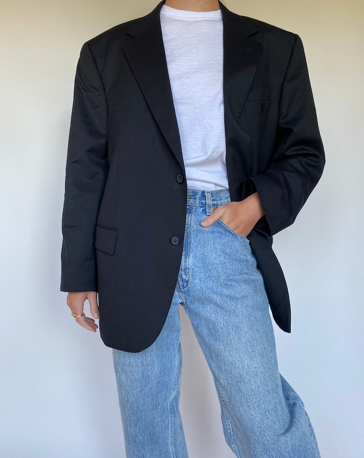 VINTAGE BLACK WOOL BLAZER 3110
