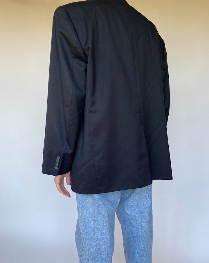 VINTAGE BLACK WOOL BLAZER 3110