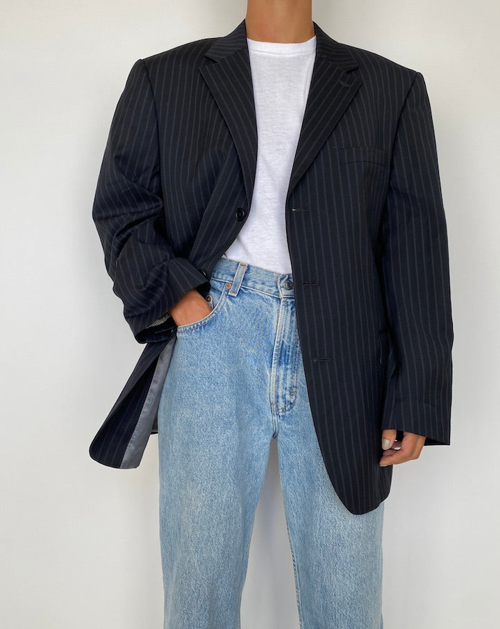 VINTAGE NAVY PINSTRIPED BLAZER 1887