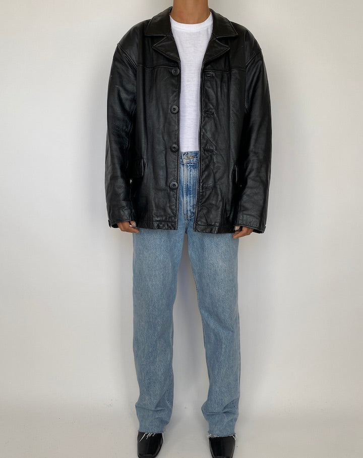 VINTAGE BLACK LEATHER JACKET 1888