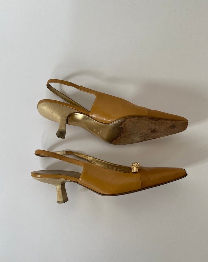 Vintage Gucci Slingback Leather Pump 4508