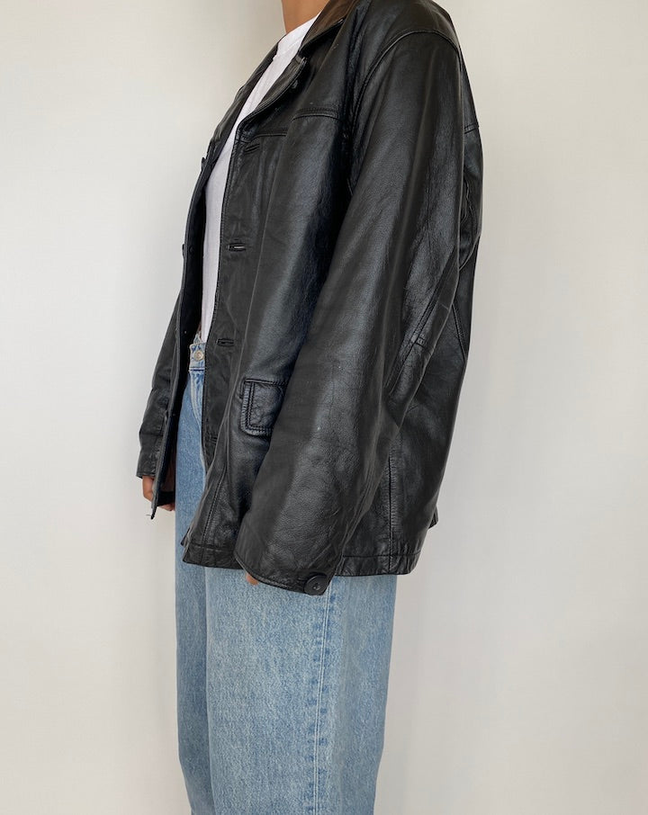 VINTAGE BLACK LEATHER JACKET 1888