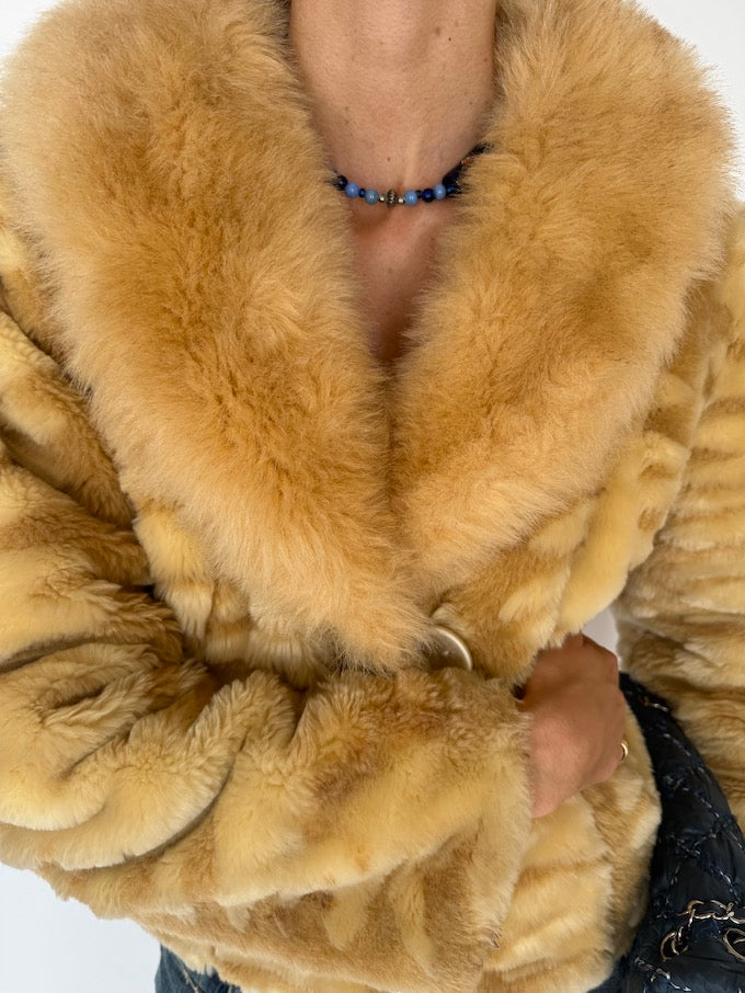 Vintage Honey Faux Fur Jacket 6547