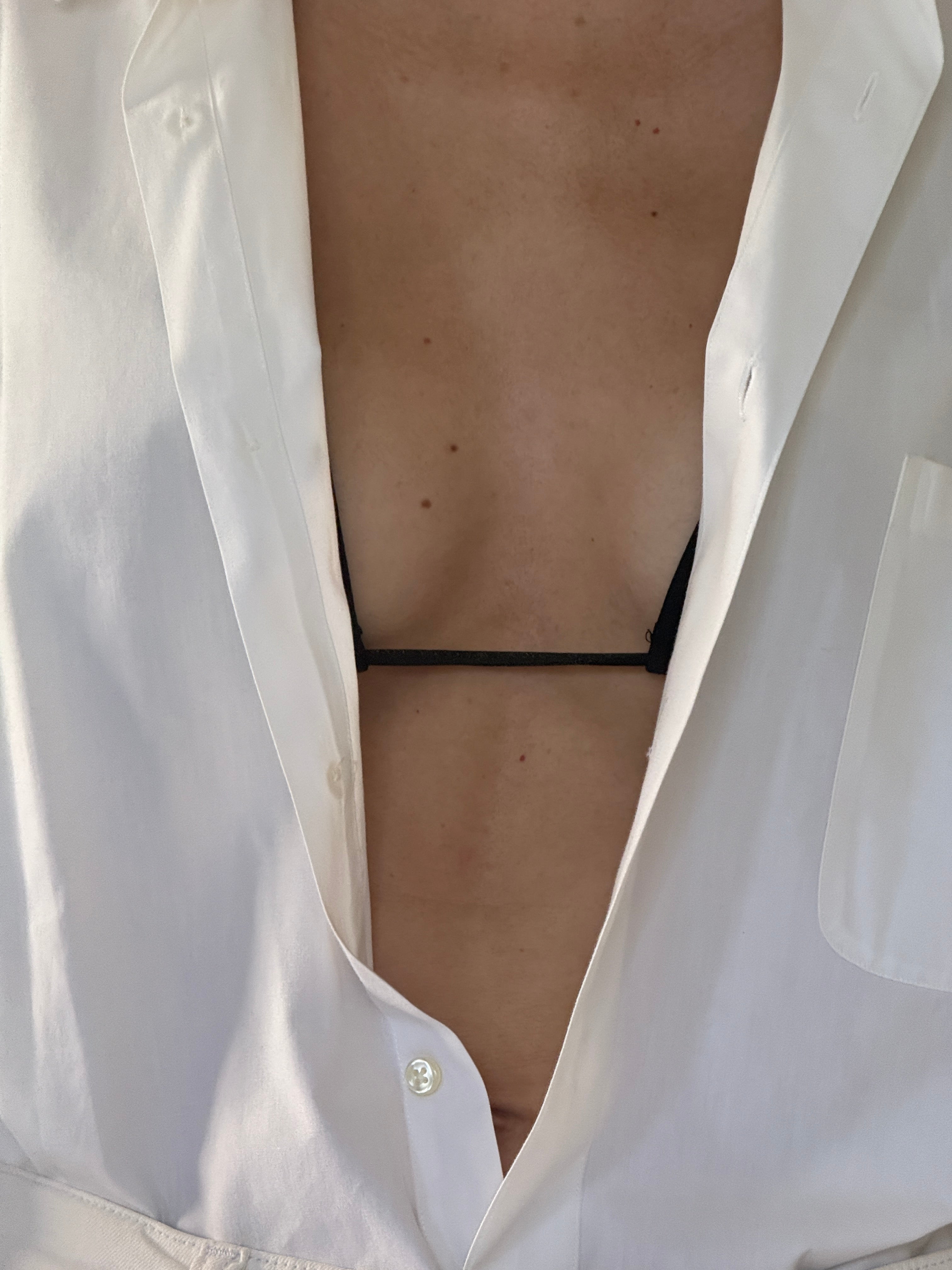 Vintage Oversized Button-Up Shirt White 7929
