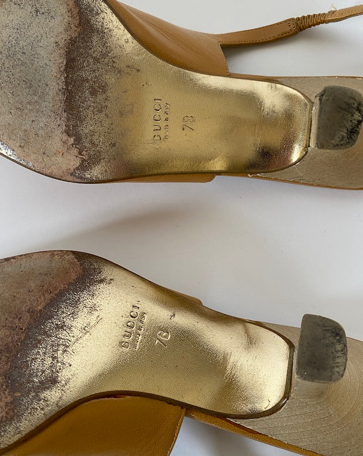Vintage Gucci Slingback Leather Pump 4508