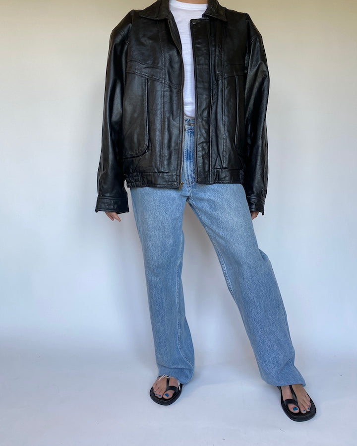 VINTAGE BLACK LEATHER JACKET 3113