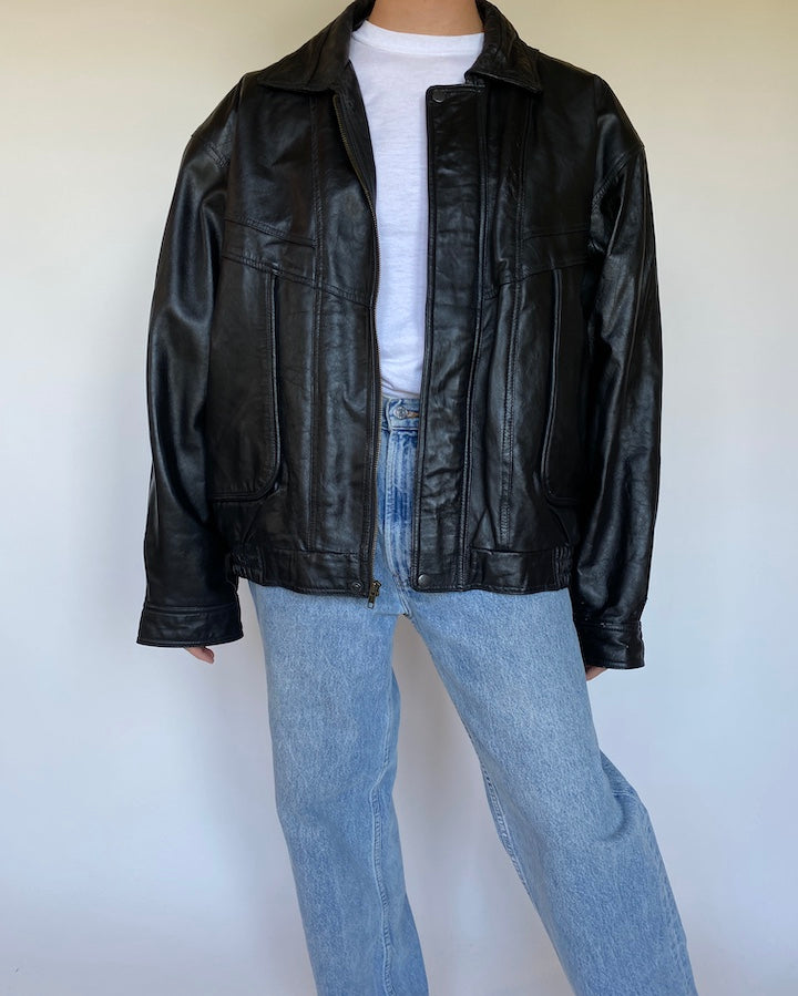 VINTAGE BLACK LEATHER JACKET 3113
