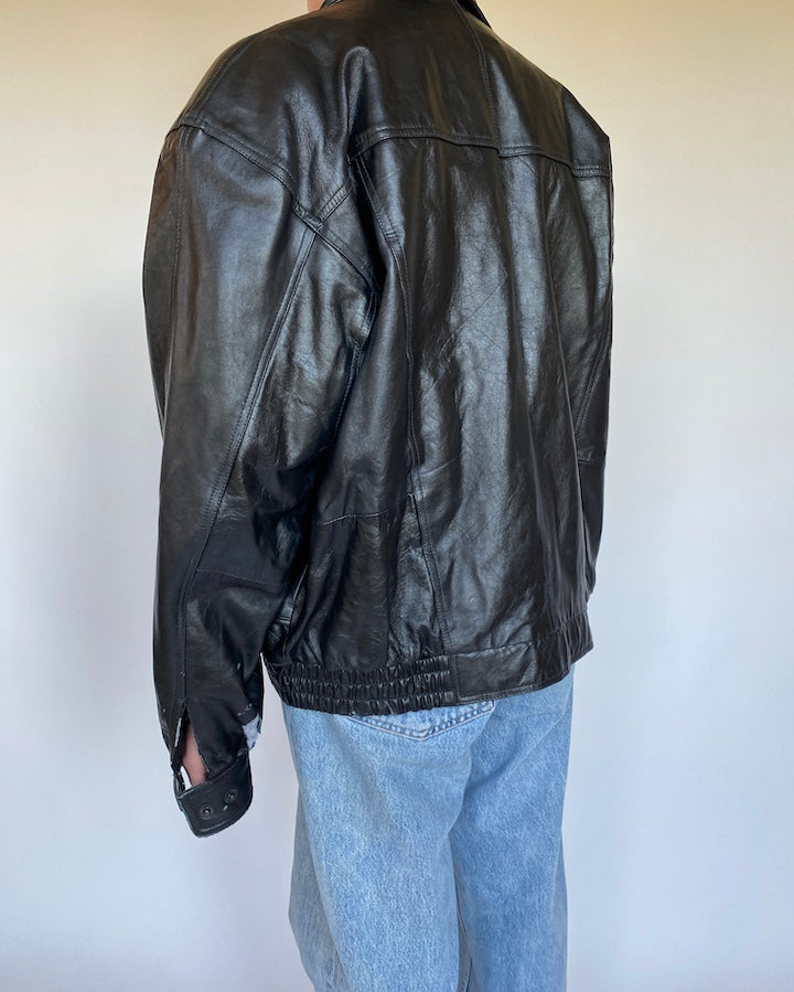VINTAGE BLACK LEATHER JACKET 3113