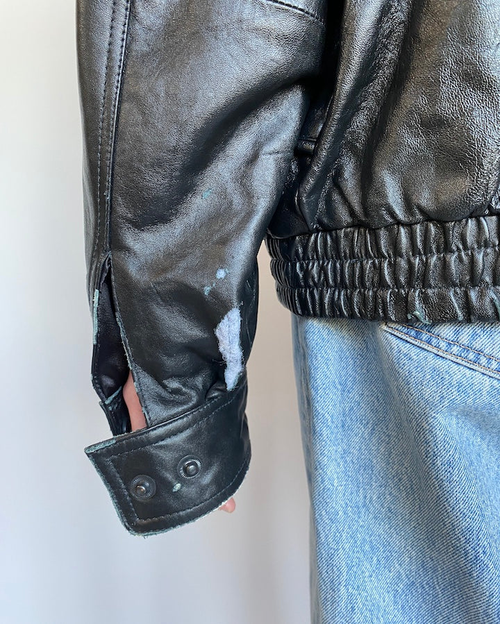 VINTAGE BLACK LEATHER JACKET 3113