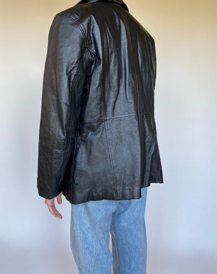 VINTAGE BLACK LEATHER JACKET 3114