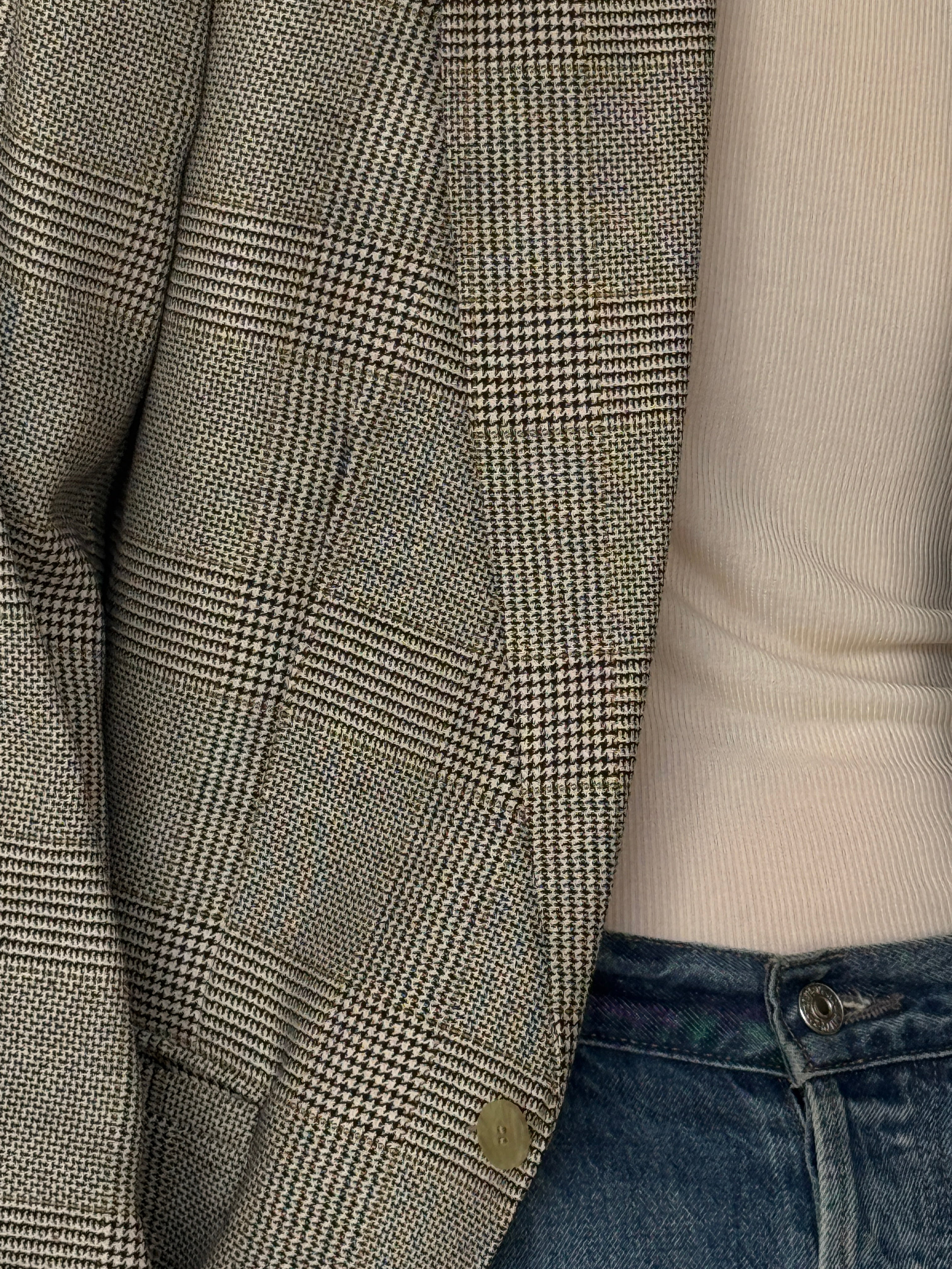 Vintage Silk & Wool Plaid Blazer 7042