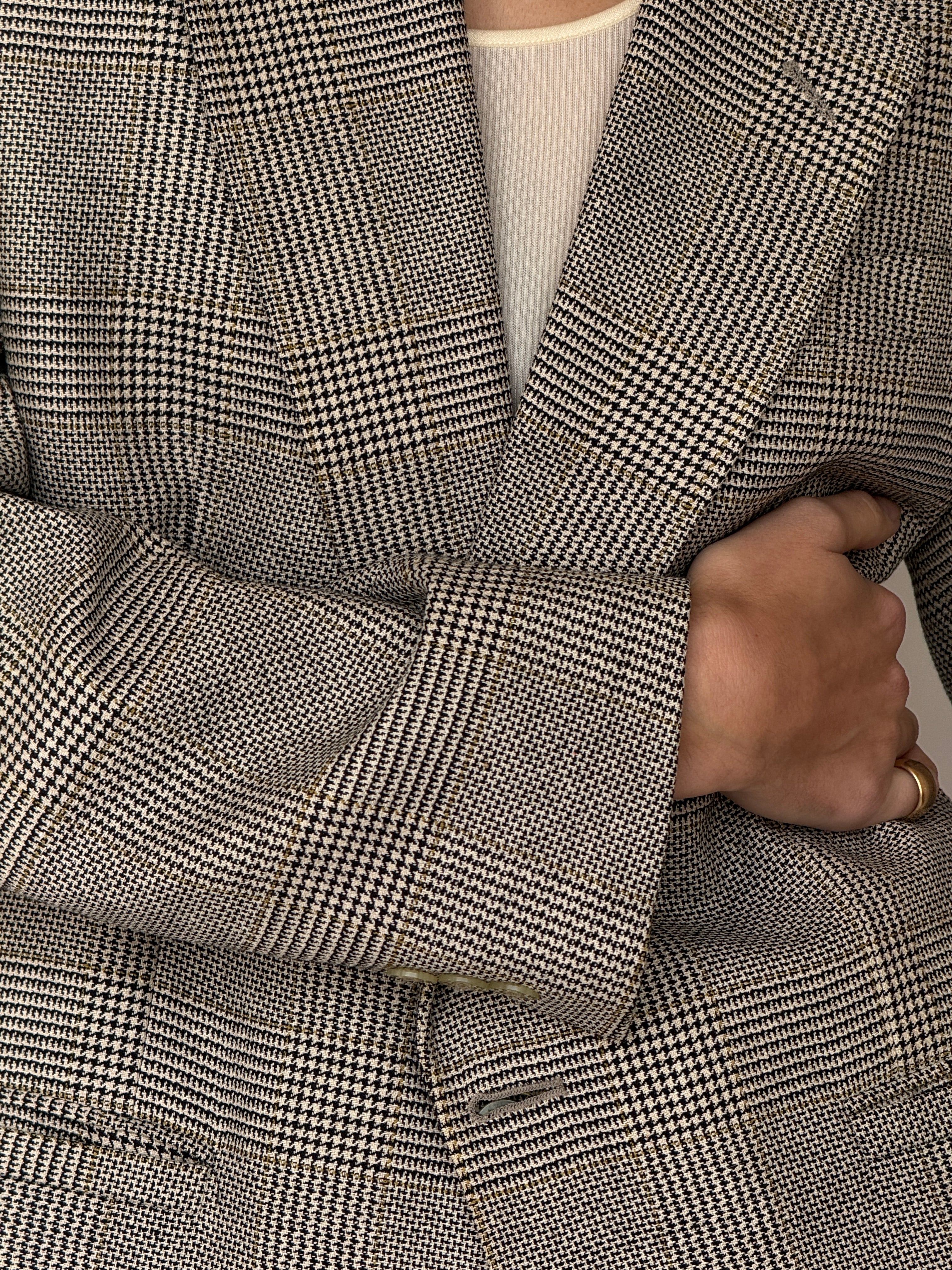 Vintage Silk & Wool Plaid Blazer 7042