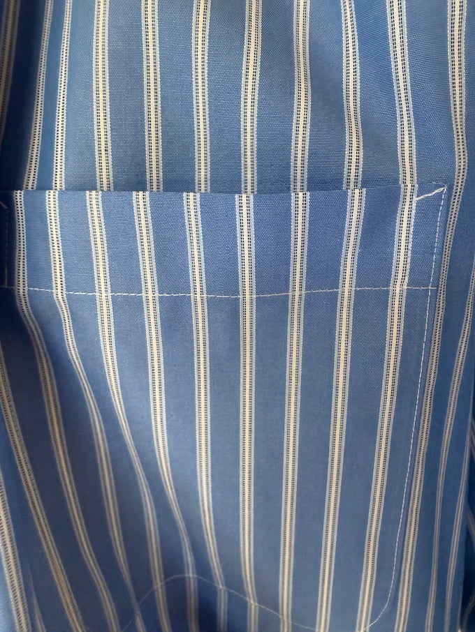 Vintage button-up striped shirt blue 6171