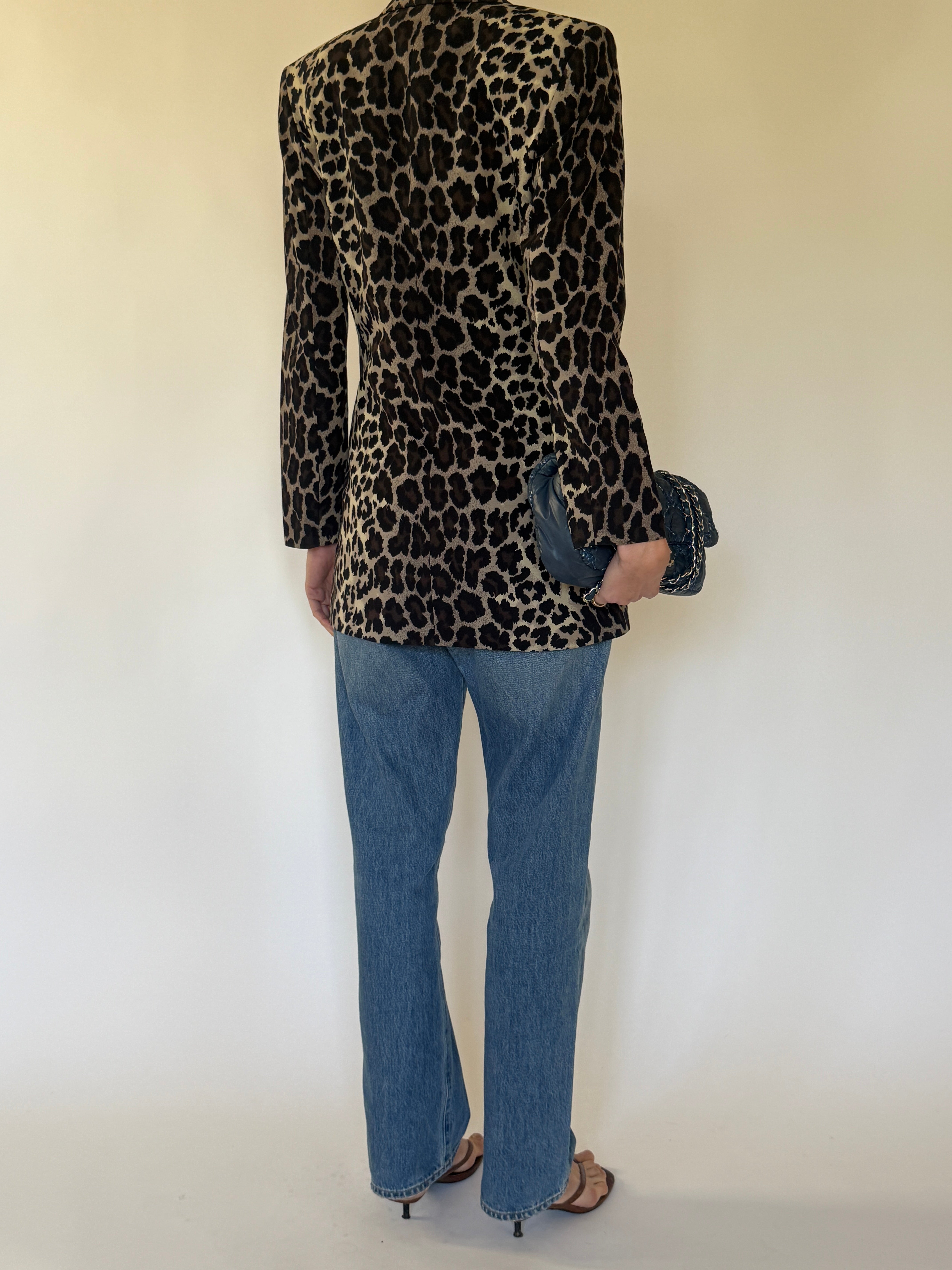 Vintage leopard blazer back view