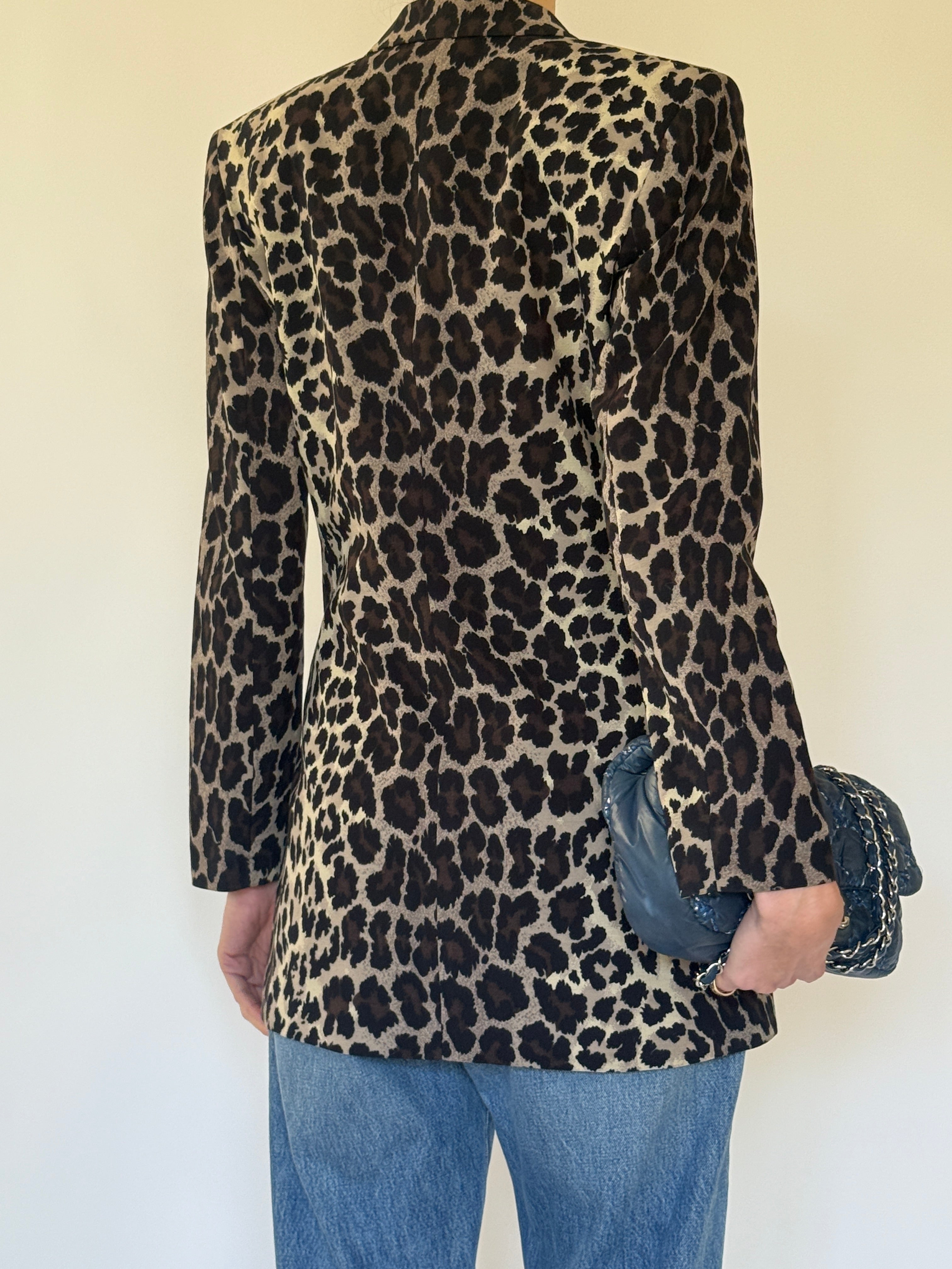 Vintage leopard blazer back view