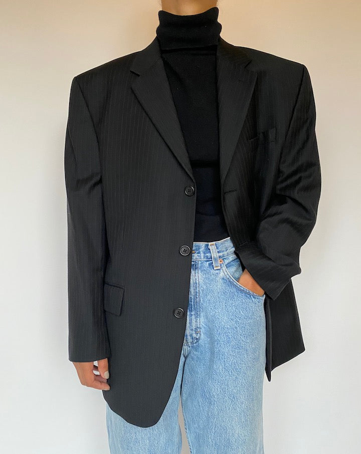 VINTAGE OVERSIZED PINSTRIPED BLAZER 1895