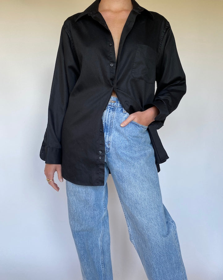 VINTAGE BLACK BUTTON DOWN SHIRT 3120