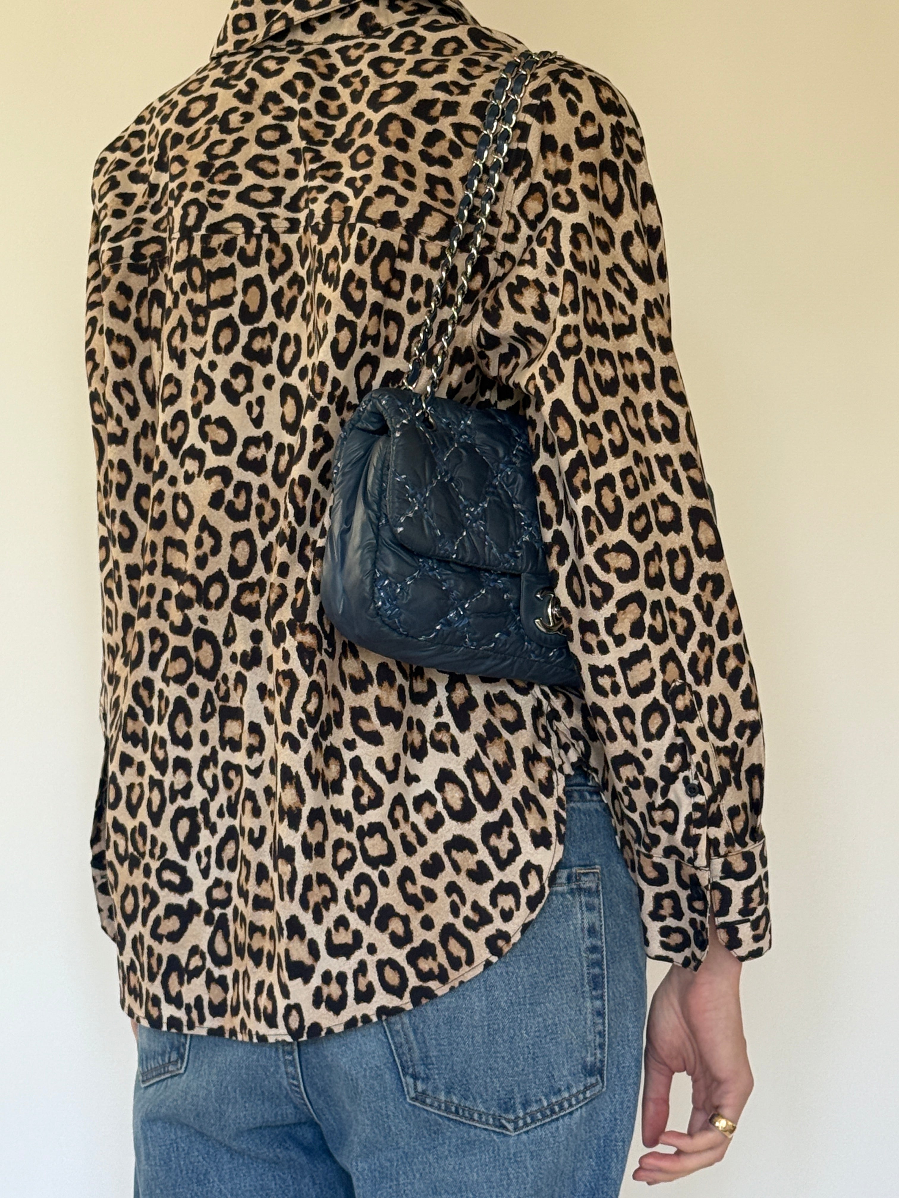 Vintage leopard print shirt back view