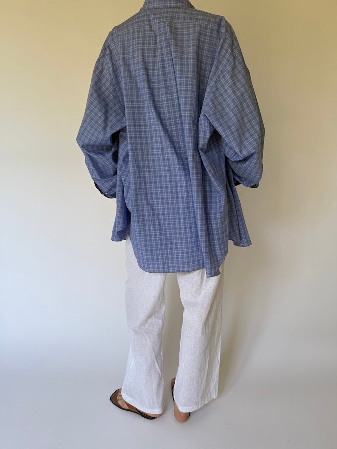VINTAGE CHECKED RALPH LAUREN SHIRT BLUE 6174