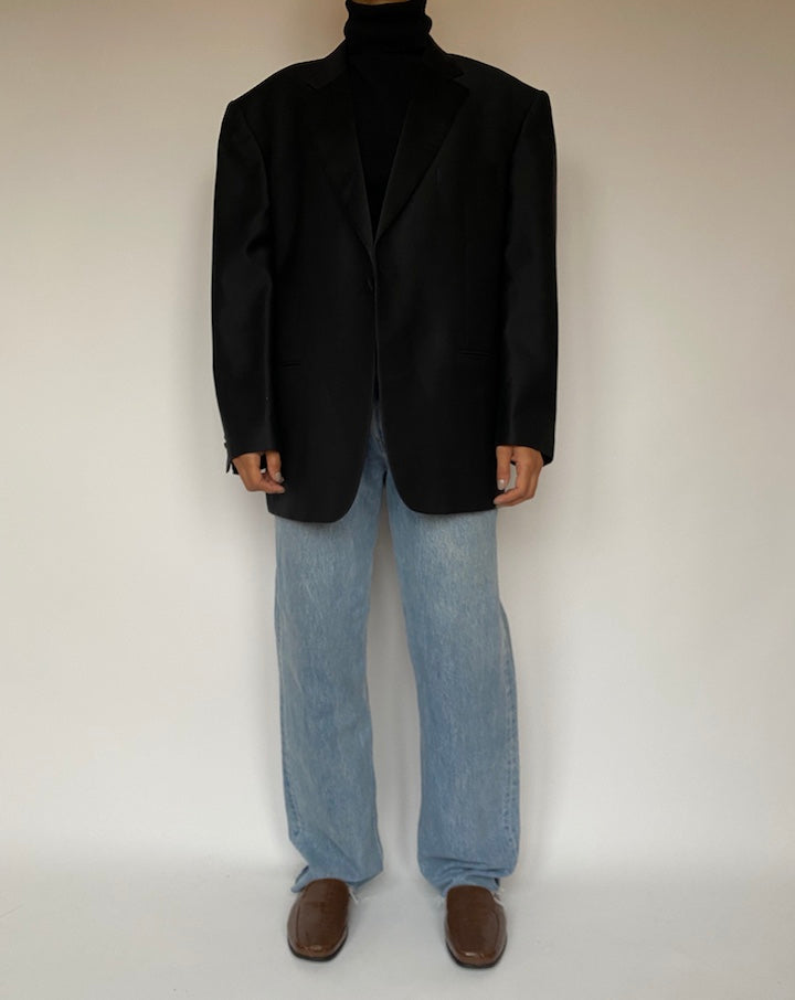 VINTAGE BLACK WOOL BLAZER 1901
