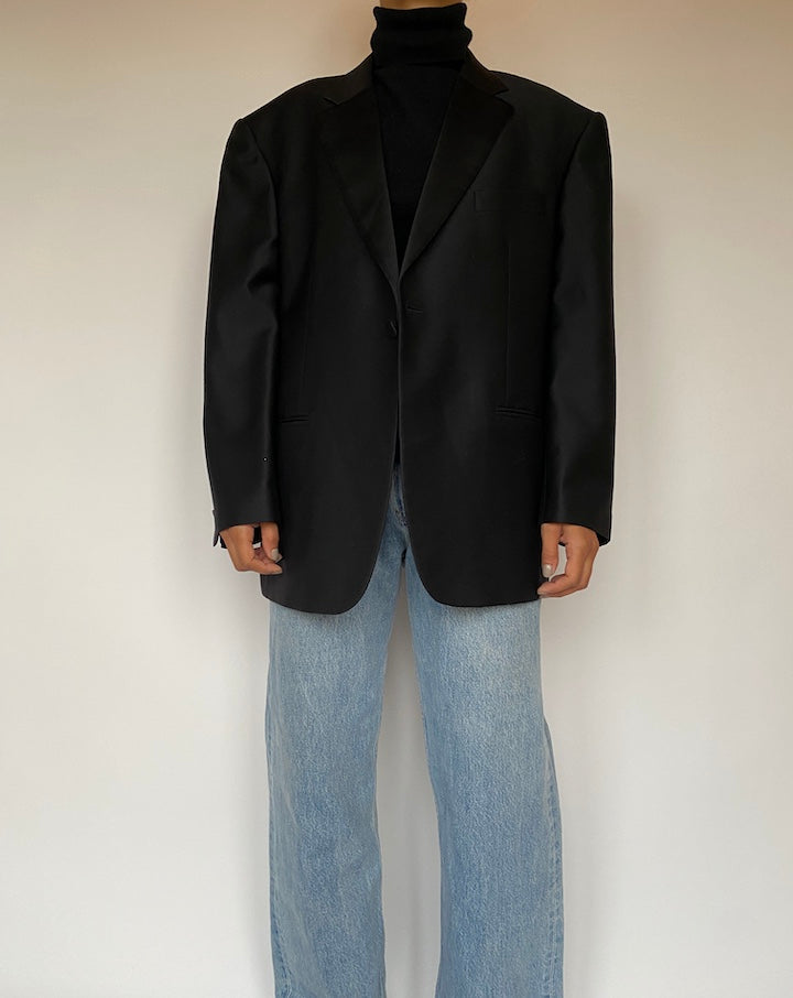 VINTAGE BLACK WOOL BLAZER 1901