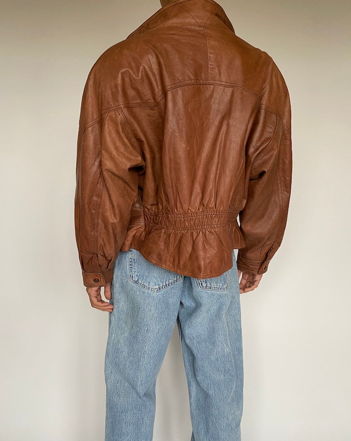 VINTAGE BROWN LEATHER JACKET 2610