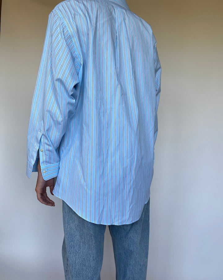 VINTAGE OVERSIZED BLUE STRIPED SHIRT 3125