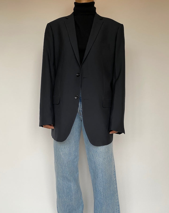 VINTAGE BLACK SINGLE BREASTED BLAZER 1906