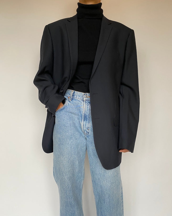 VINTAGE BLACK SINGLE BREASTED BLAZER 1906