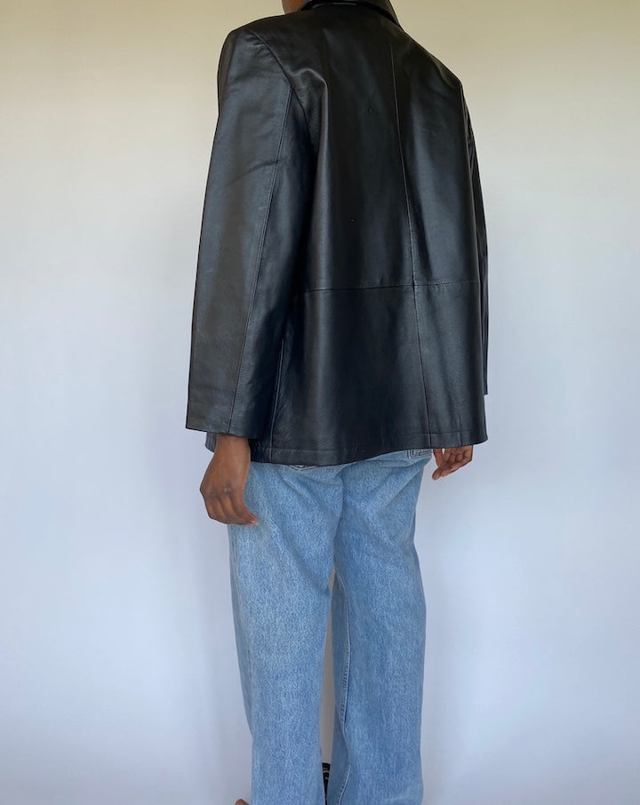 VINTAGE BLACK LEATHER JACKET 3583