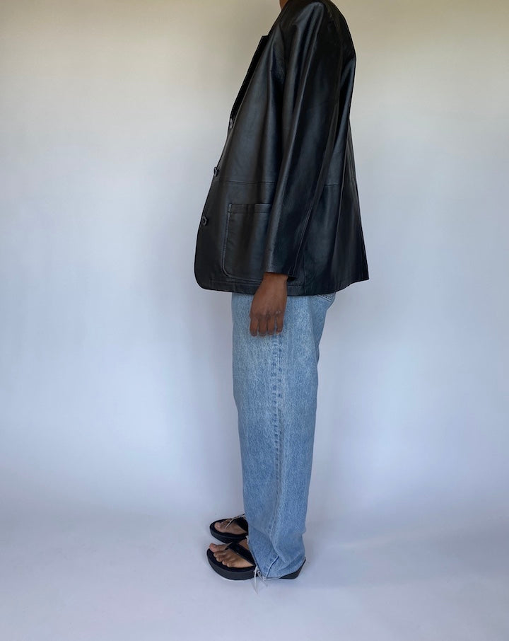 VINTAGE BLACK LEATHER JACKET 3583