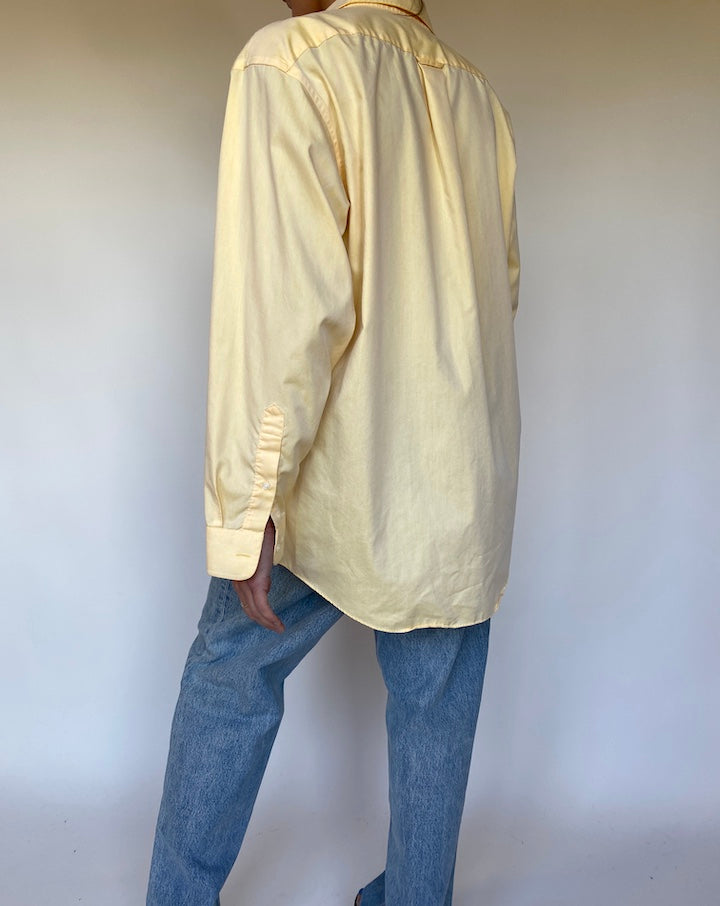 VINTAGE OVERSIZED YELLOW BUTTON DOWN SHIRT 3127