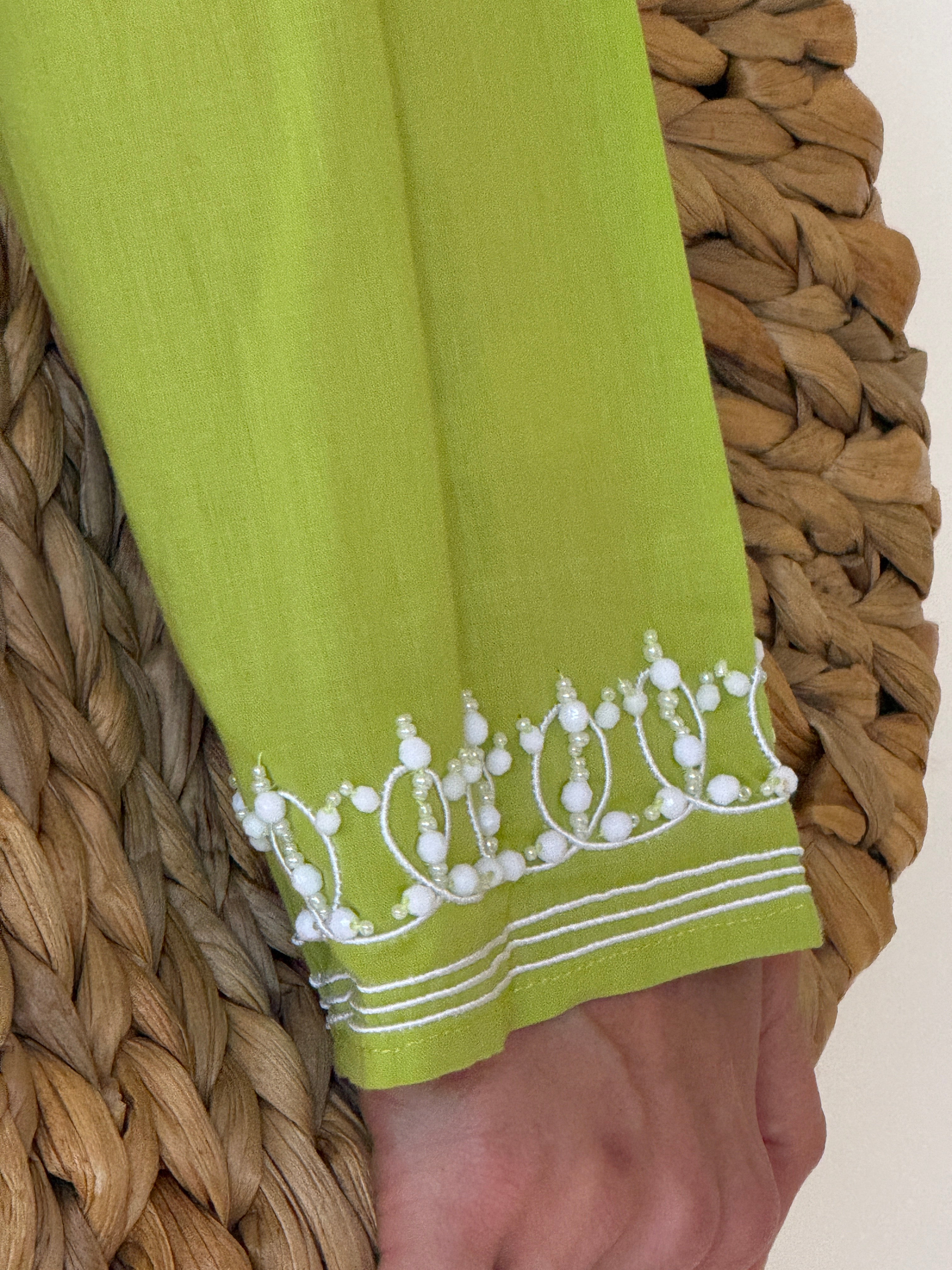 Vintage Michael Kors Swim lime green swim cover-up embroidered cuff detail