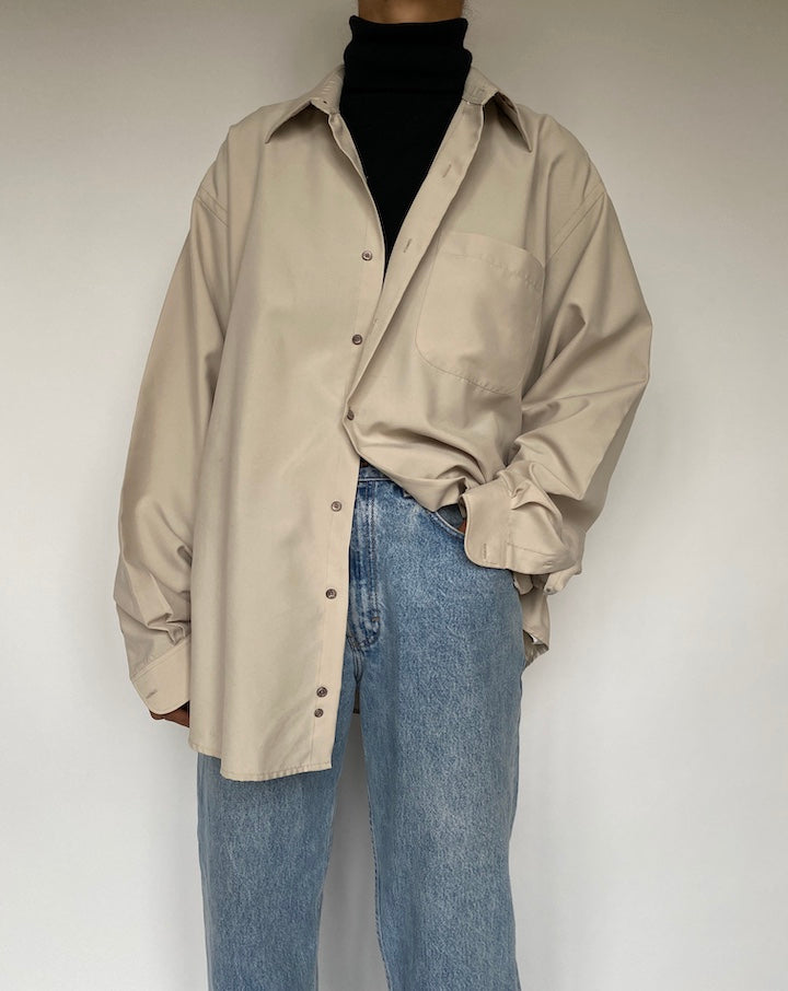 VINTAGE LIGHT BEIGE BUTTON DOWN SHIRT 1911