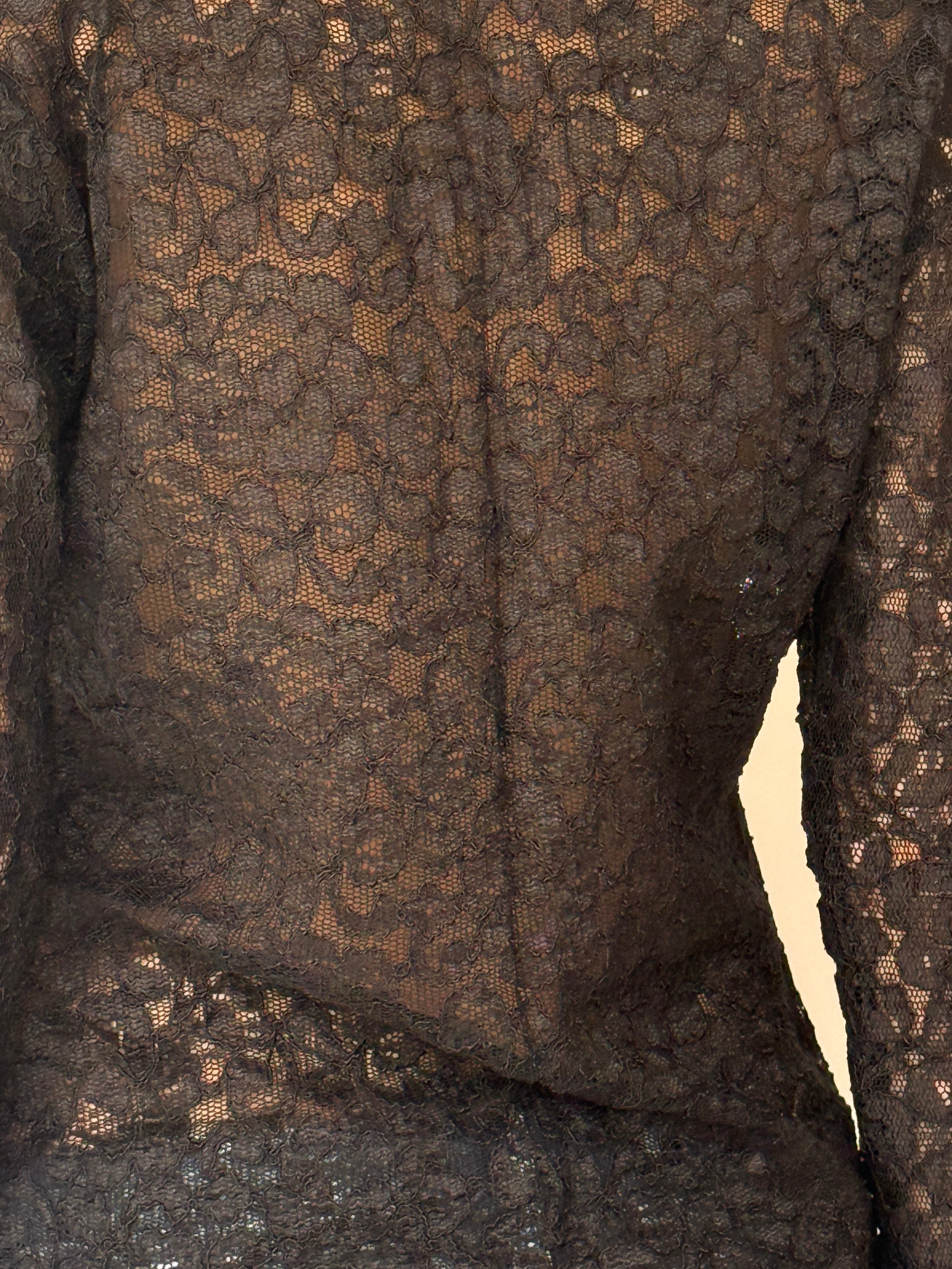 Vintage Lace Long Sleeve Top Black 7047