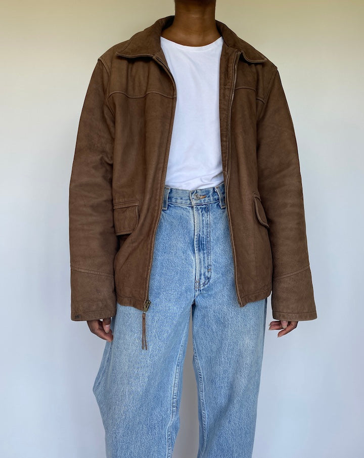 VINTAGE BROWN LEATHER JACKET 3585