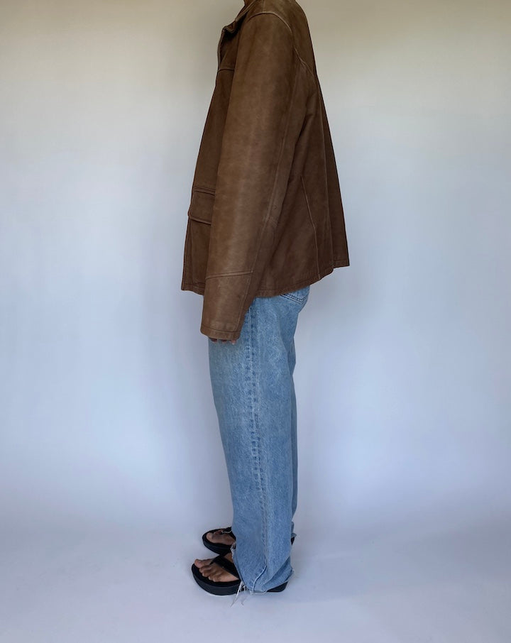 VINTAGE BROWN LEATHER JACKET 3585