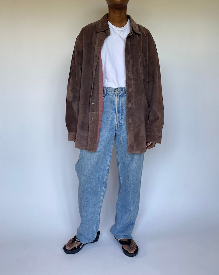 VINTAGE BROWN SUEDE LEATHER JACKET 3586