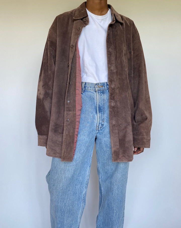 VINTAGE BROWN SUEDE LEATHER JACKET 3586