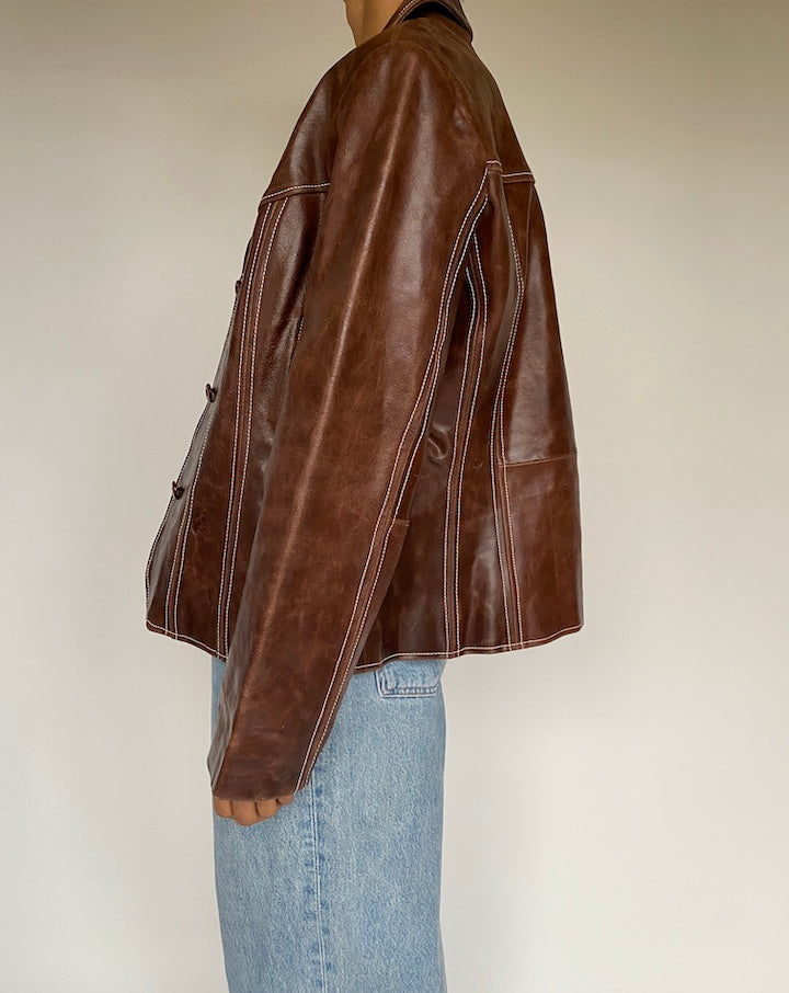 VINTAGE BROWN LEATHER JACKET 2617