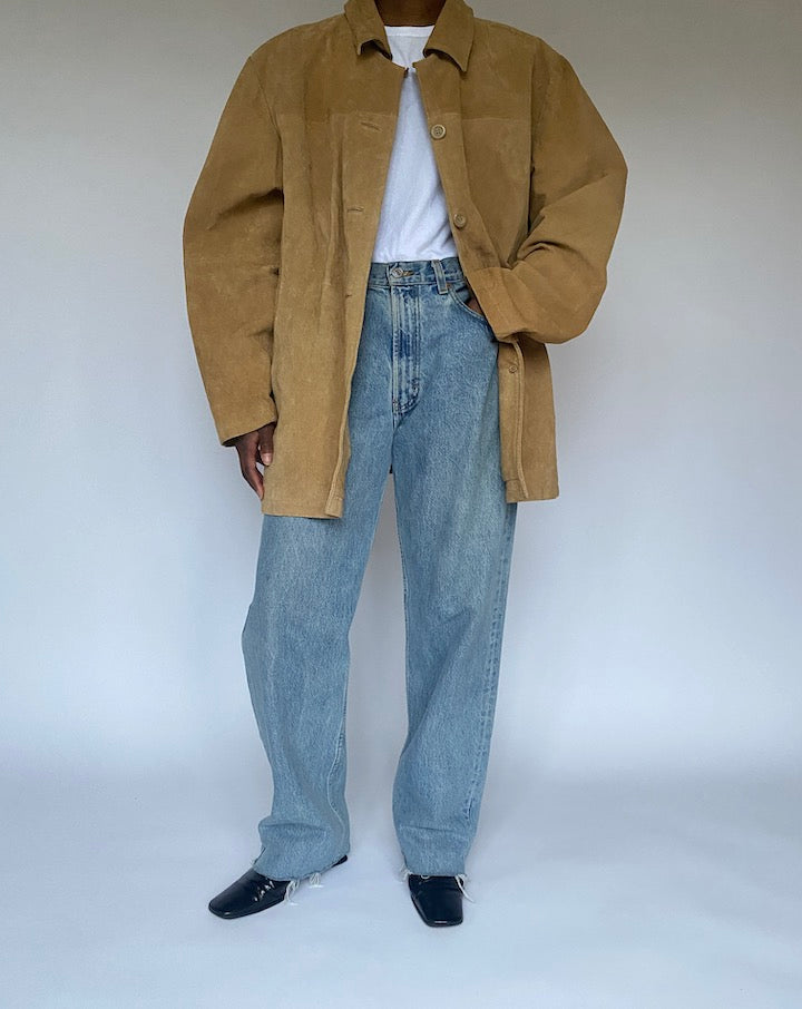 VINTAGE BEIGE SUEDE LEATHER JACKET 4880