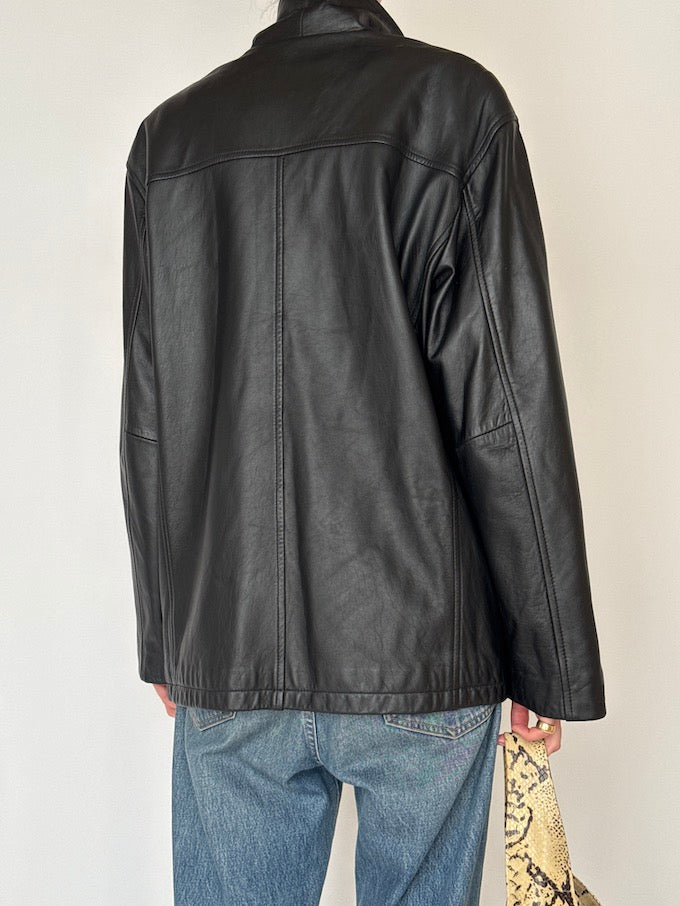 Vintage Leather Jacket Black 6474