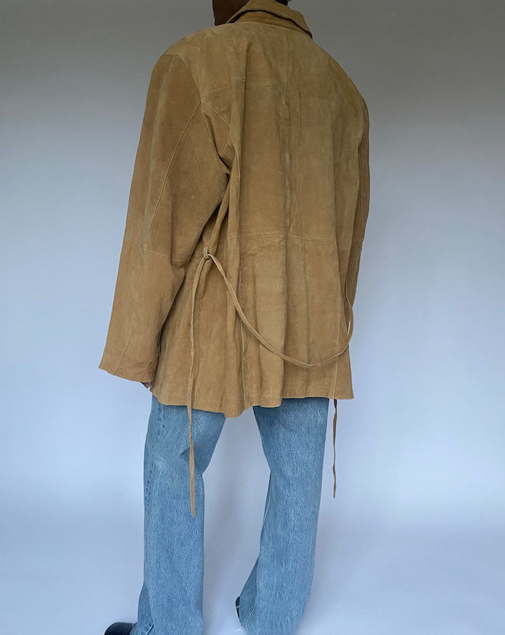 VINTAGE BEIGE SUEDE LEATHER JACKET 4880