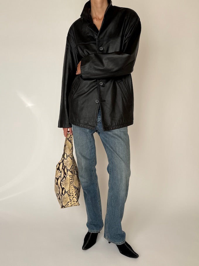 Vintage Leather Jacket Black 6474