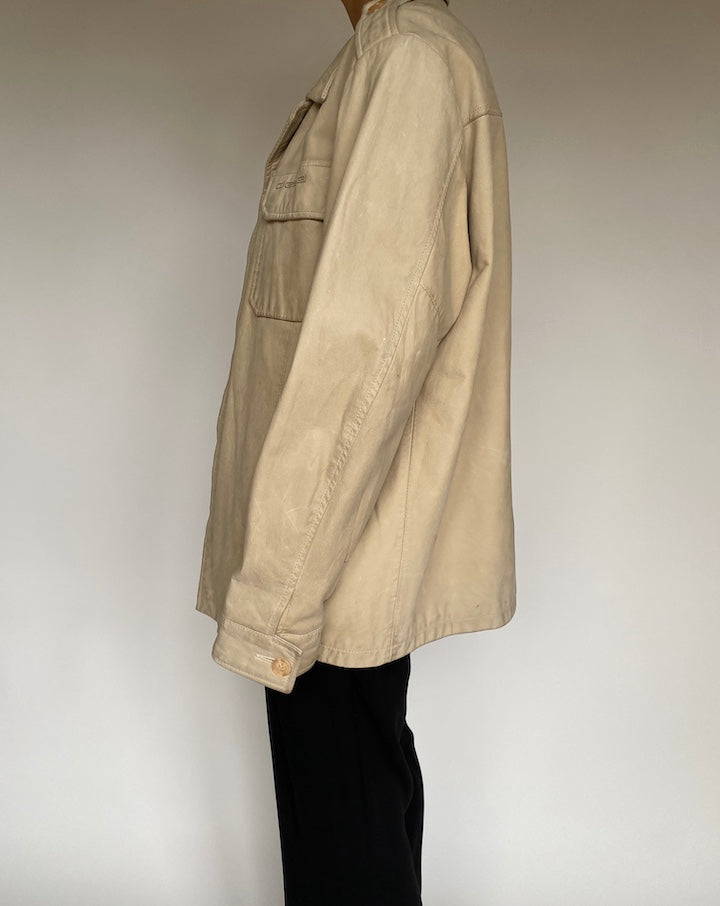 VINTAGE BEIGE DIESEL LEATHER JACKET 2622