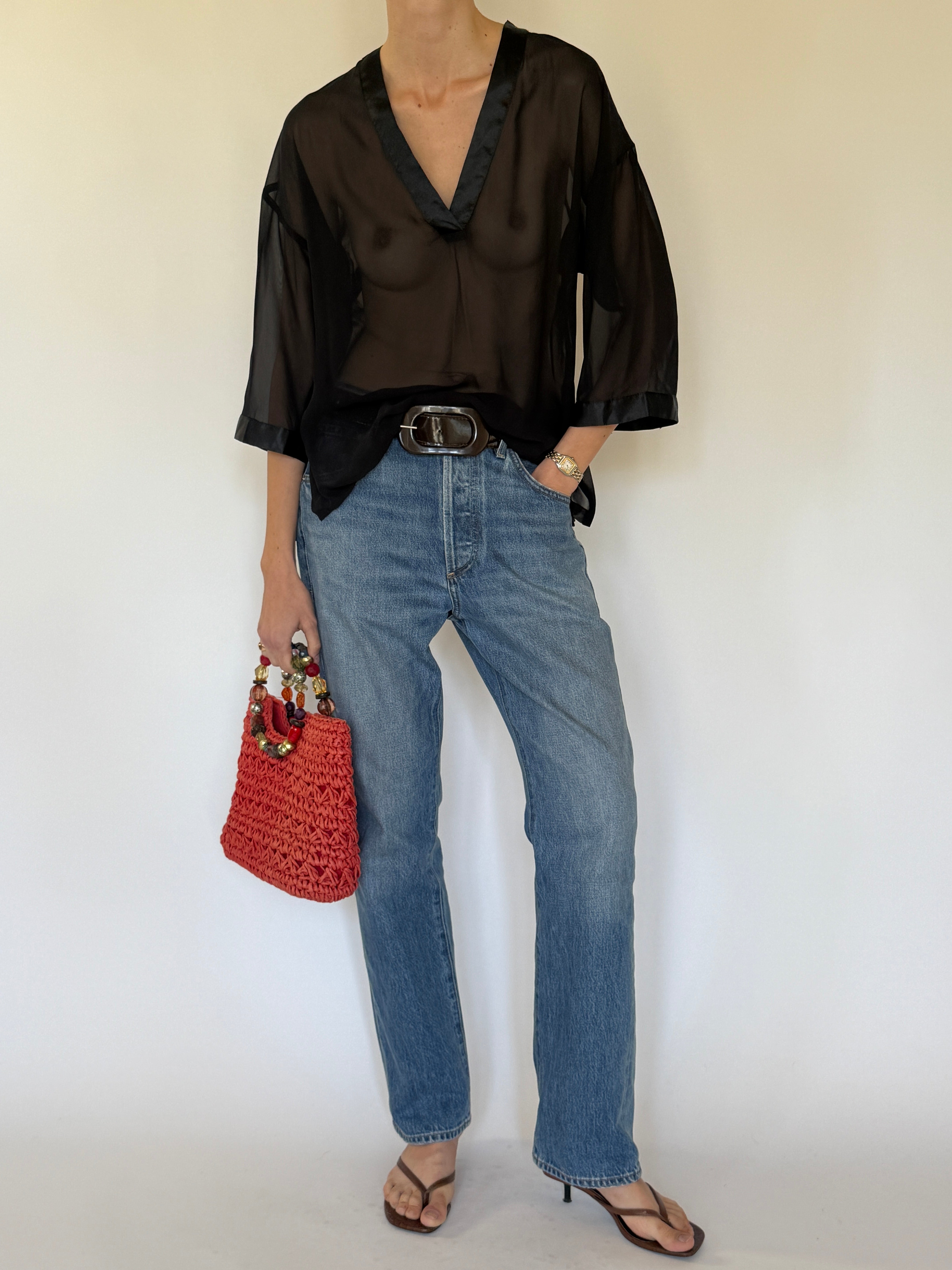 Vintage sheer top front view