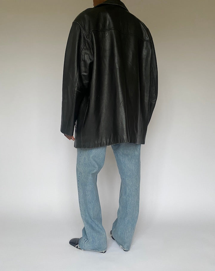 VINTAGE BLACK LEATHER JACKET 4861