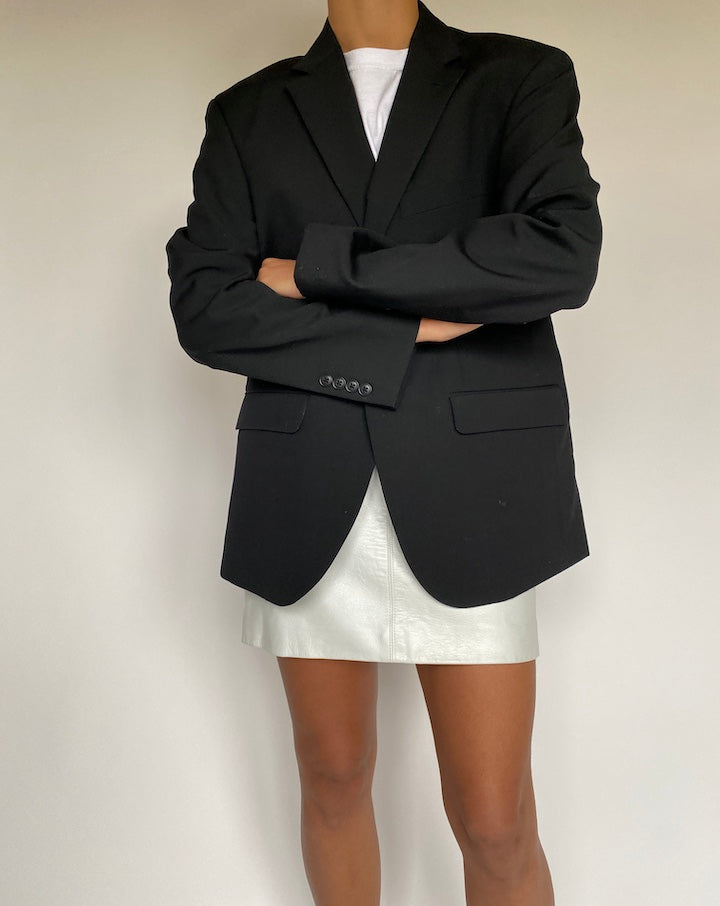 VINTAGE BLACK SINGLE BREASTED BLAZER 2628
