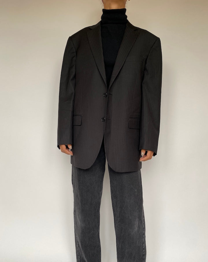 VINTAGE OVERSIZED BLACK STRIPED BLAZER 1932